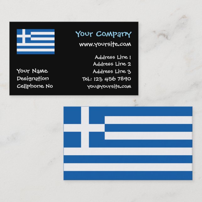 Griechisches Flag Visitenkarte (Vorne/Hinten)