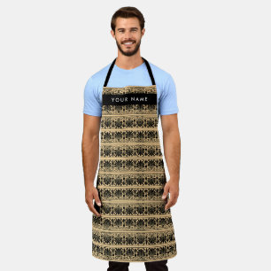 Griechisches Fret Arabesque Braun, Ihr Name, Perso Schürze
