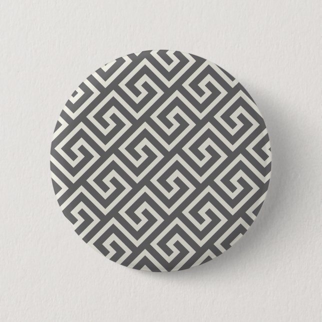 Griechisches klassisches Viereckmuster Button (Vorderseite)