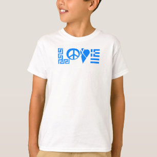 Griechisches Liebe-Friedensflaggen-Jugend-Shirt T-Shirt