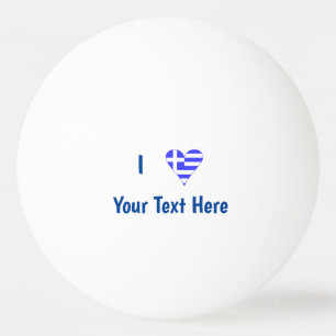 Griechisches Liebesherz Flagge Personalisiert Tischtennisball