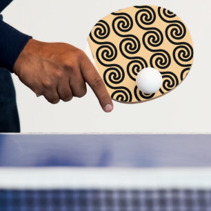 Griechisches Mäander Schlüssel Wellen Muster Braun Tischtennis Schläger