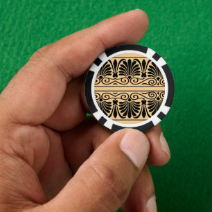Griechisches mediterranes Arabeskenmuster Braun Pokerchips
