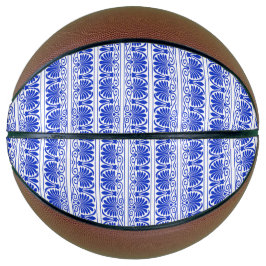 Griechisches Mittelmeer Arabeske Muster Blau Basketball