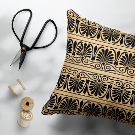 Griechisches Mittelmeer Arabeske Muster Brown Dekokissen