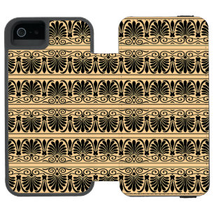 Griechisches Mittelmeer Arabeske Muster Brown Incipio Watson™ iPhone 5 Geldbörsen Hülle