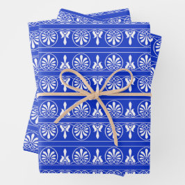 Griechisches Mittelmeer-Muster Blau Geschenkpapier Set