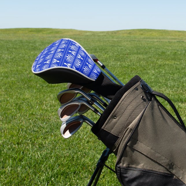 Griechisches Mittelmeer-Muster Blau Golf Headcover (In SItu)