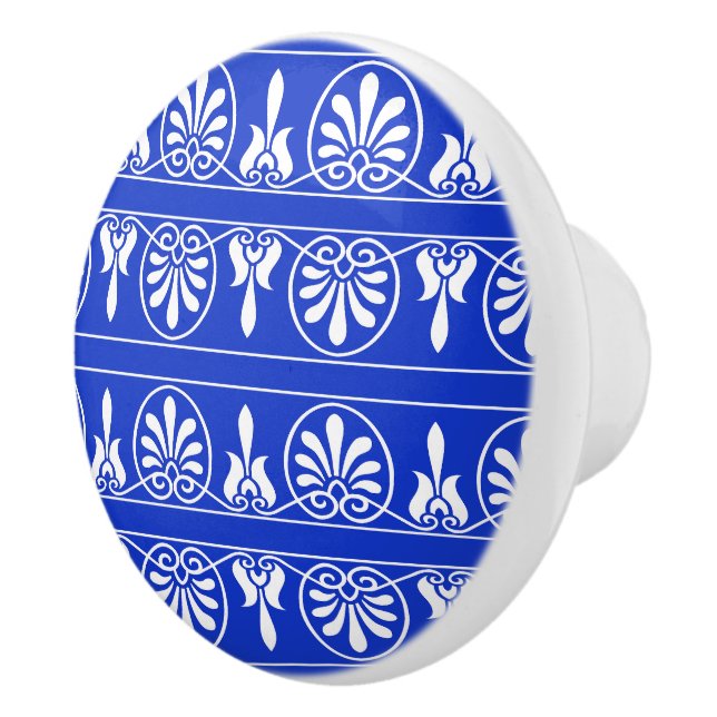 Griechisches Mittelmeer-Muster Blau Keramikknauf (Rechts)