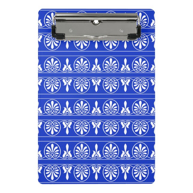 Griechisches Mittelmeer-Muster Blau Mini Klemmbrett (Vorderseite)