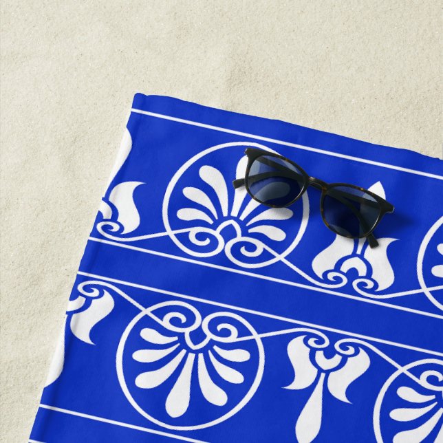 Griechisches Mittelmeer-Muster Blau Strandtuch (Beispiel)