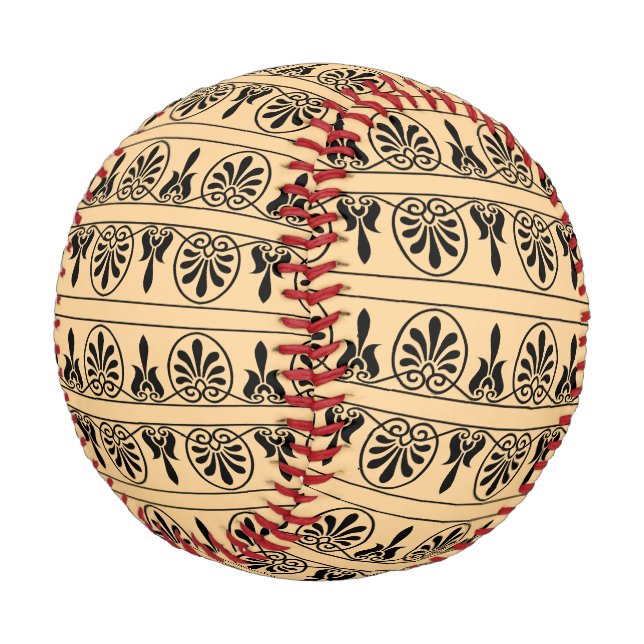 Griechisches Mittelmeer-Muster Brown Baseball (Schrägansicht)