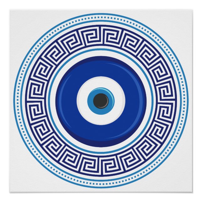 Griechisches Muster Evil Eye Nazar Poster (Vorderseite)