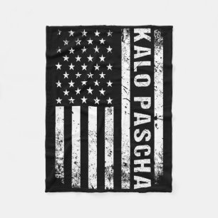 Griechisches Ostern Kalo Pascha Retro US-Flagge Gr Fleecedecke