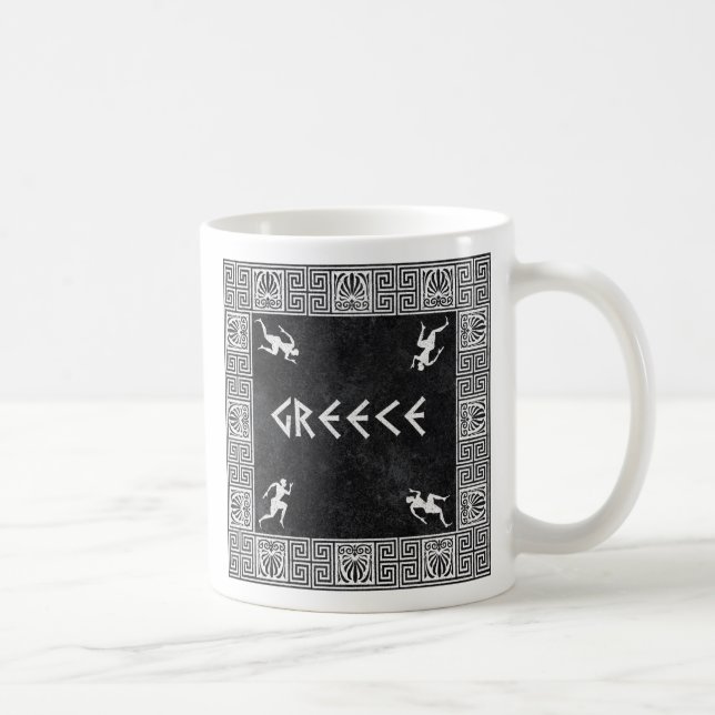 Griechisches quadratisches Muster Kaffeetasse (Rechts)