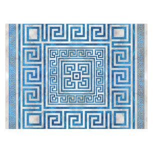 Griechisches Schloss - griechischer Meander - Blau Tischdecke
