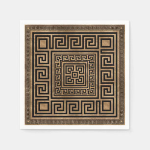 Griechisches Schloss - griechischer Meander - Gold Serviette