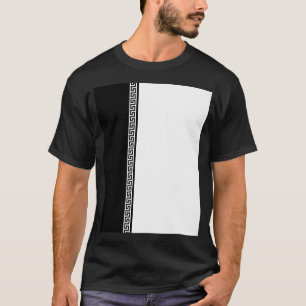 Griechisches Schlüsselband Vertikal - Schwarz und T-Shirt