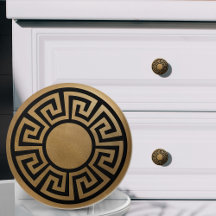 Griechisches Schlüsseldekor - Schwarz und Gold