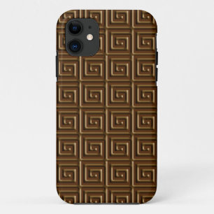 Griechisches Schlüsseldesign - dunkle Schokolade Case-Mate iPhone Hülle