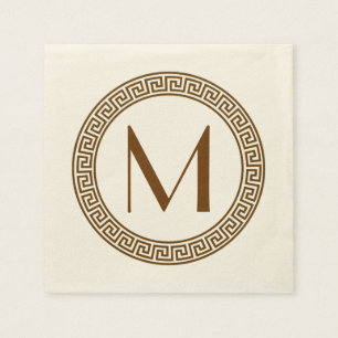 Griechisches Schlüsselentwurfs-Monogramm Serviette