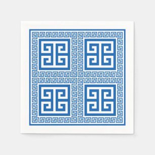 Griechisches Schlüsselmuster Blau und Weißbuch Nap Serviette