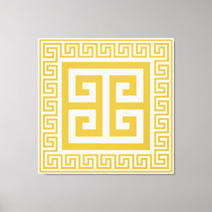 Griechisches Schlüsselmuster Goldene Designkanvas  Leinwanddruck