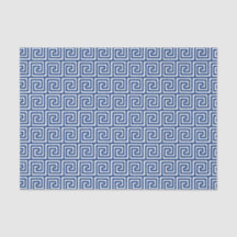 Griechisches Schlüsselmuster in Navy Blue und Whit