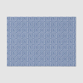 Griechisches Schlüsselmuster in Navy Blue und Whit Seidenpapier