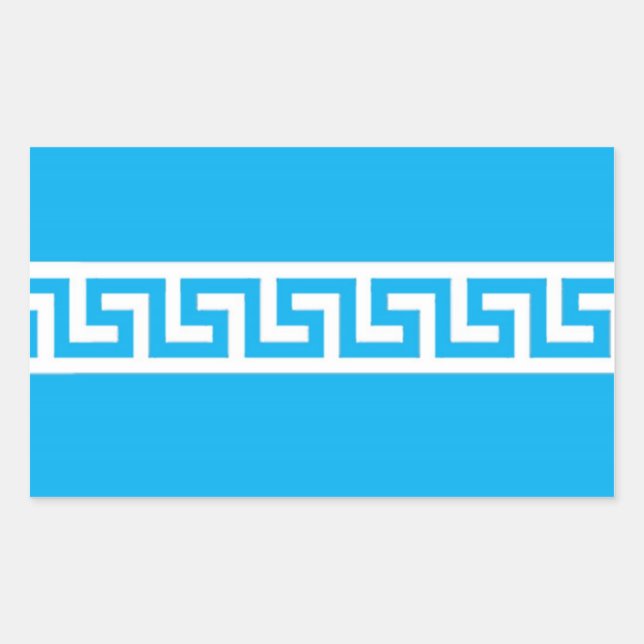 Griechisches Schlüsselmuster rechteckige Aufkleber (Vorderseite)