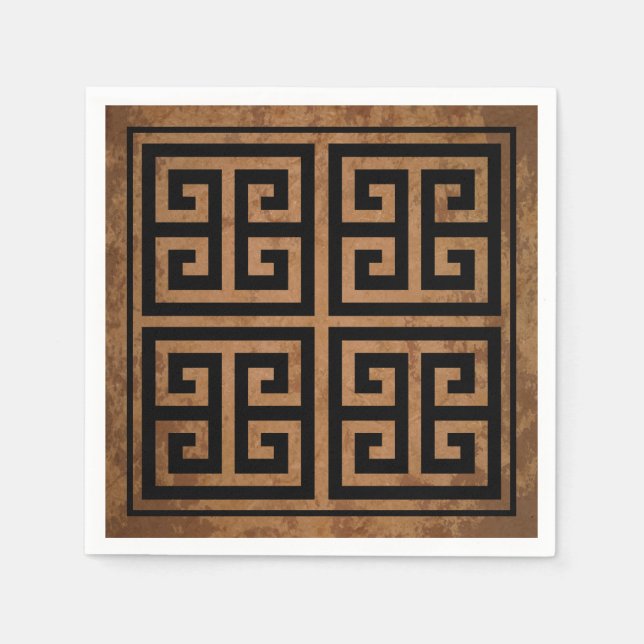 Griechisches Schlüsselmuster Serviette (Vorderseite)