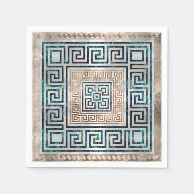 Griechisches Schlüsselschmuck - Abalone und Gold Serviette (Vorderseite)