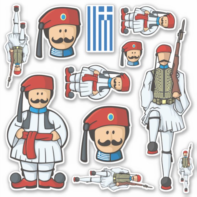 Griechisches Set Tsolias Sticker (Vorderseite)