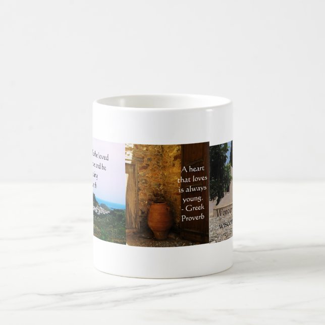 Griechisches Sprichwort über Liebe Kaffeetasse (Mittel)