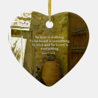 Griechisches Sprichwort über Liebe Keramikornament