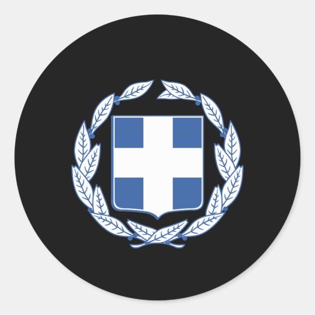 griechisches Wappen Runder Aufkleber (Vorderseite)