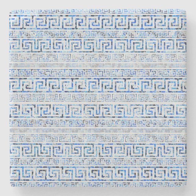 Griechisches Windungs-Muster - griechische Steinuntersetzer (Vorderseite)