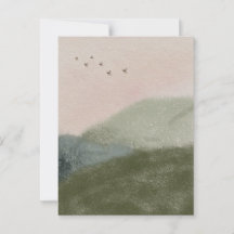 Grief Mourning Loss Flying Birds In Mountains Card