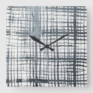Griffel - Karo-Muster Quadratische Wanduhr