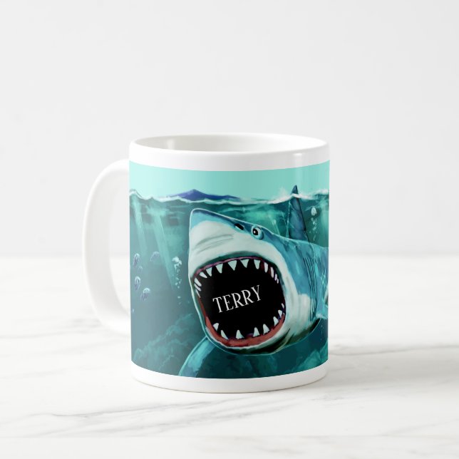 Griffer requin nom personnalisé tasses (Devant gauche)