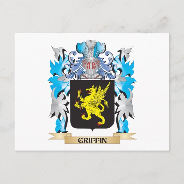 Griffin Coat of Arms - Familienwappen Postkarte (Vorderseite)