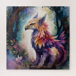 Griffin in Forest Watercolor Art