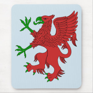 Griffin in Red und Green Mousepad