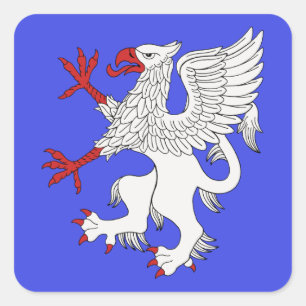 Griffin Rampant Argent Quadratischer Aufkleber