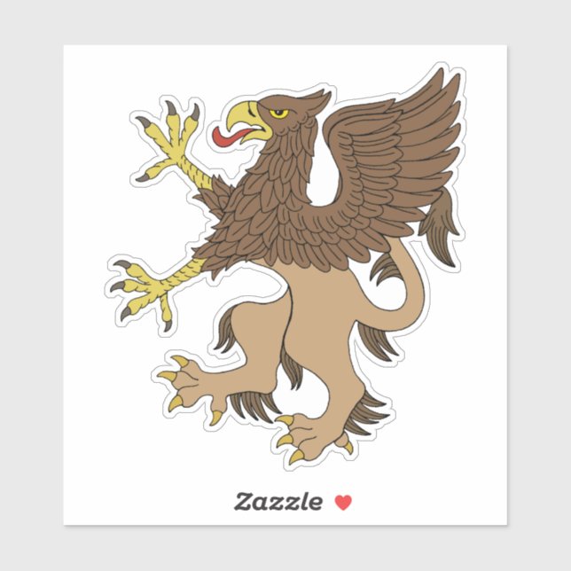 Griffin Rampant Aufkleber (Blatt)
