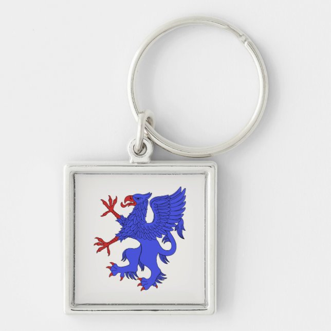 Griffin Rampant Azure Schlüsselanhänger (Vorne)