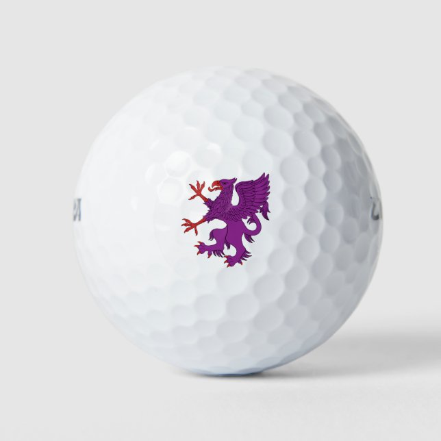 Griffin Rampant Purpurrein Golfball (Vorderseite)