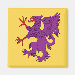 Griffin Rampant Purpurrein Magnet
