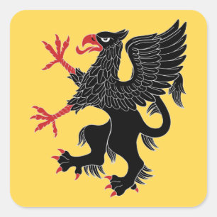 Griffin Rampant Sable Quadratischer Aufkleber