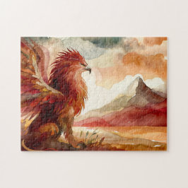 Griffin und Mountain Watercolor Art